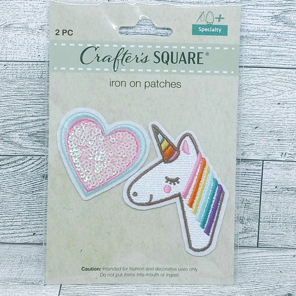 Novelty Crafter's Square Specialty Iron On Patches 7 Varieties You Choose